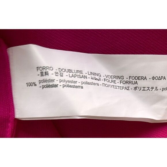 NWT Zara Satin Effect Floral Jacquard Keyhole Halter Top in Fuchsia - Picture 16 of 16